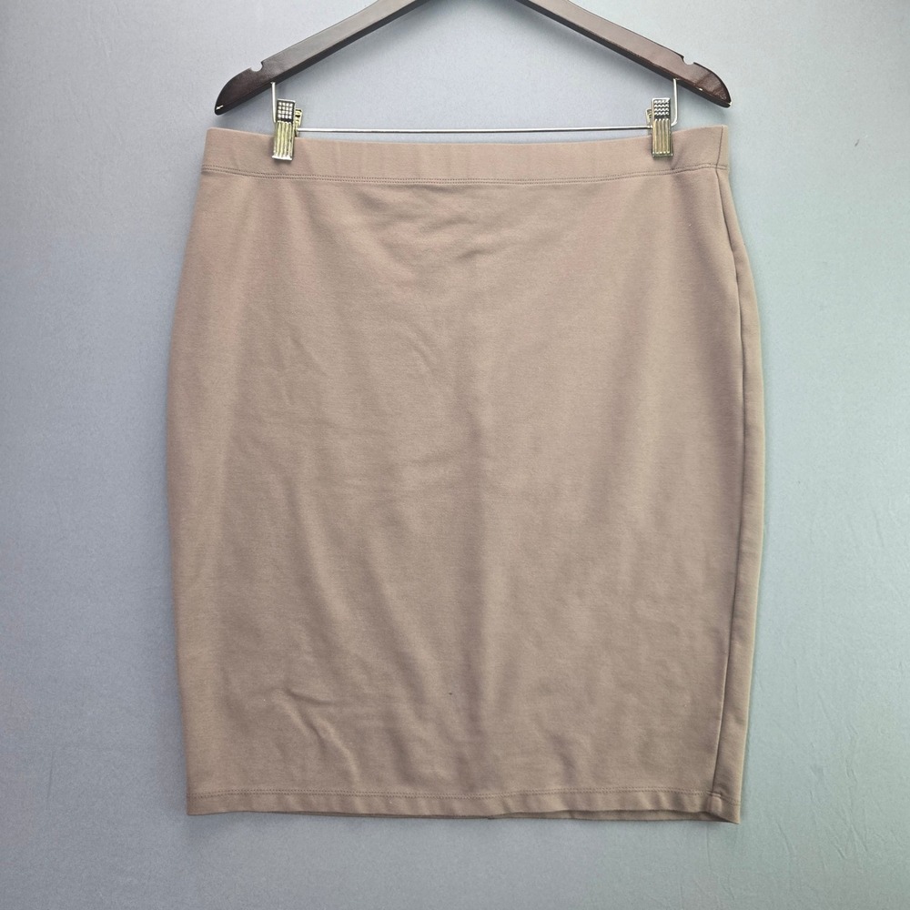 Forever 21+ Pencil Skirt 2X Taupe Brown Stretch Bodycon High Waist Plus Size